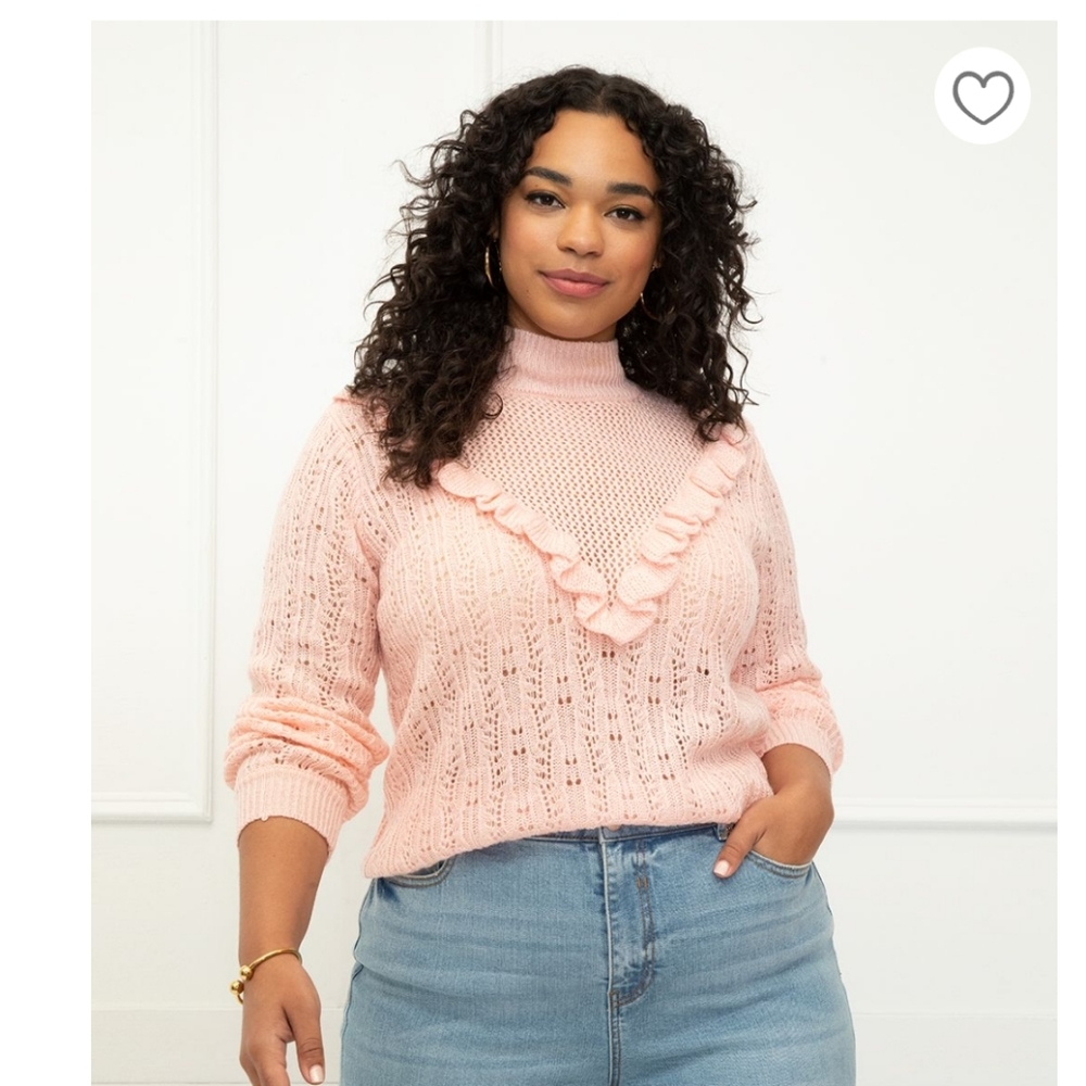 Eloquii ruffle yolk sweater